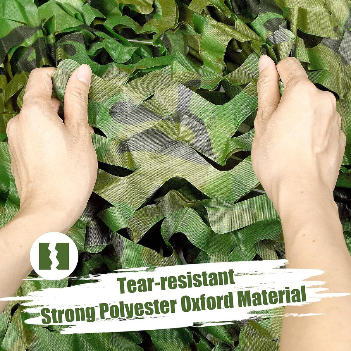 Military Woodland Camouflage Netting - Cuttable Outdoor Camo Net for Hunting Camping