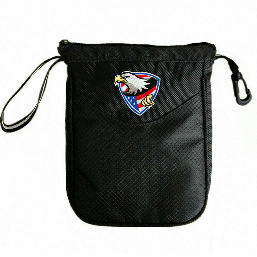 Golf Accessory Pouch Bag with Zipper and Multiple Pockets for Valuables and Tees