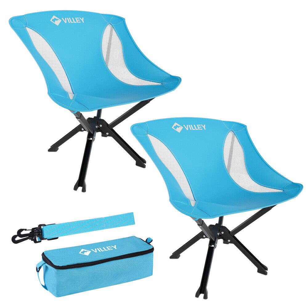 Portable Folding Camping Chair Lightweight Outdoor Seat for Beach Hiking 2-Pack