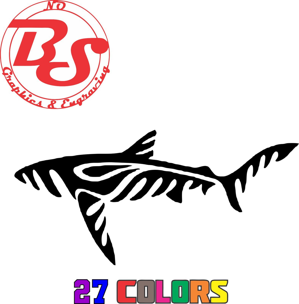 6-Inch Ocean Fish Vinyl Decal - Shark Great White Hammerhead Ocean Salt Water Fish