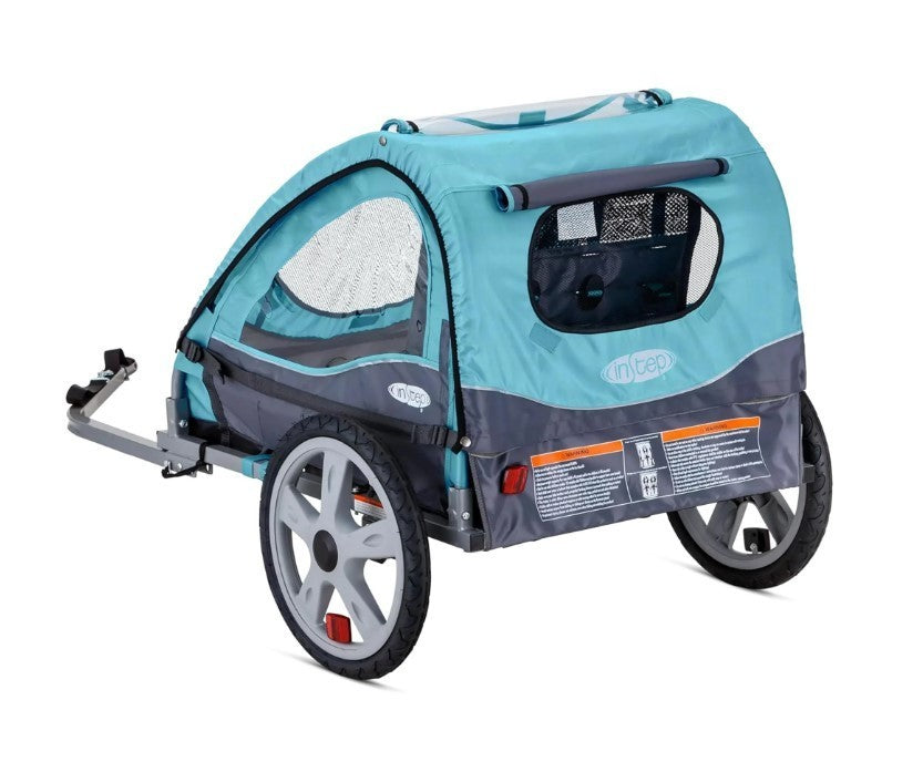 Kids Bike Trailer Double Seat with Bug Screen & Weather Shield - InSTEP