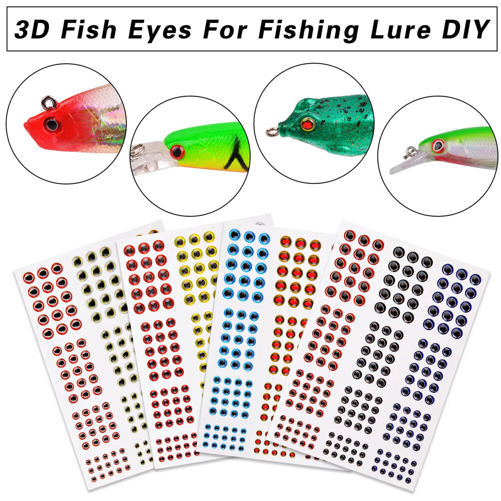 1464Pcs Fishing Lure Eyes 3D Holographic Fish Eyes for Fly Tying & Lure Craft