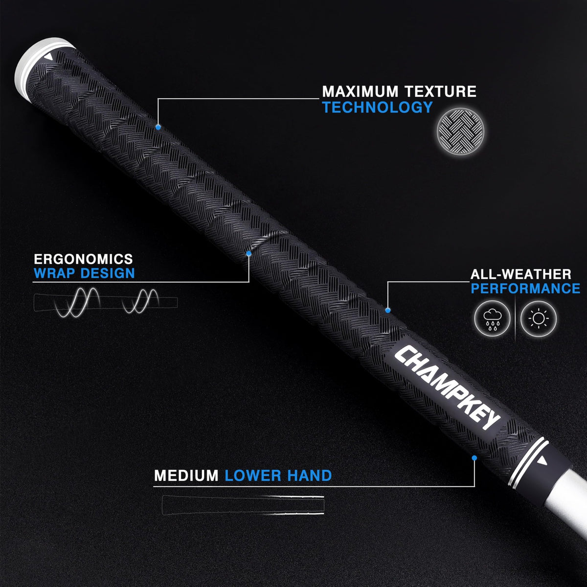 Golf Club Grips 13 Pack with Repair Kit - Non-Slip Rubber for Better Control