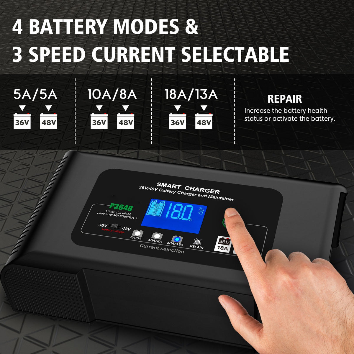 48V 13A Golf Cart Battery Charger for Yamaha G29 - Fast, Intelligent Power Supply