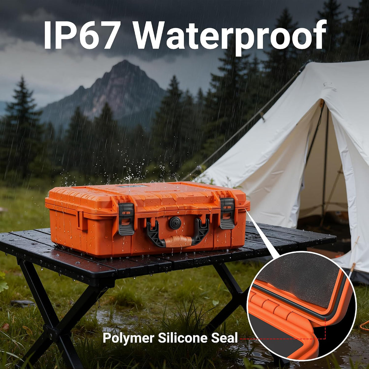 Travel Hard Case for Starlink Mini Kit with Tripod - Waterproof Orange