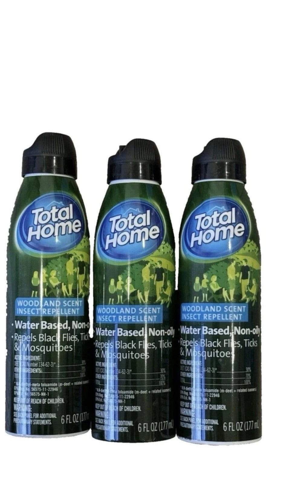 (Lot of 3) Total Home Woodland Scent Insect Repellent - 6 oz Each, Household Pest Control