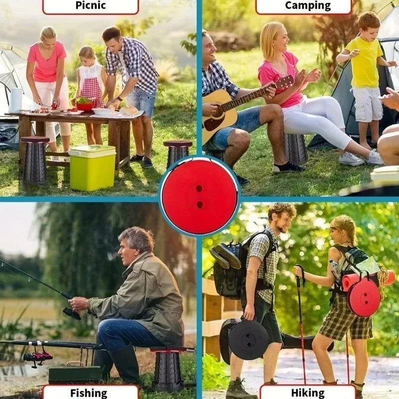 Portable Telescopic Folding Stool for Camping Hiking Outdoor Use