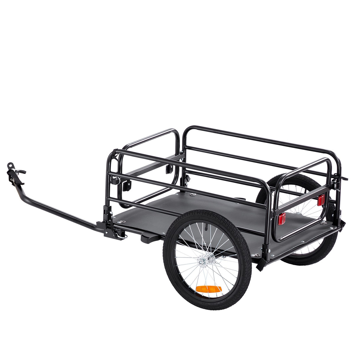 Bike Cargo Trailer 160 lbs Capacity Carbon Steel Bicycle Carrier with Foldable Frame