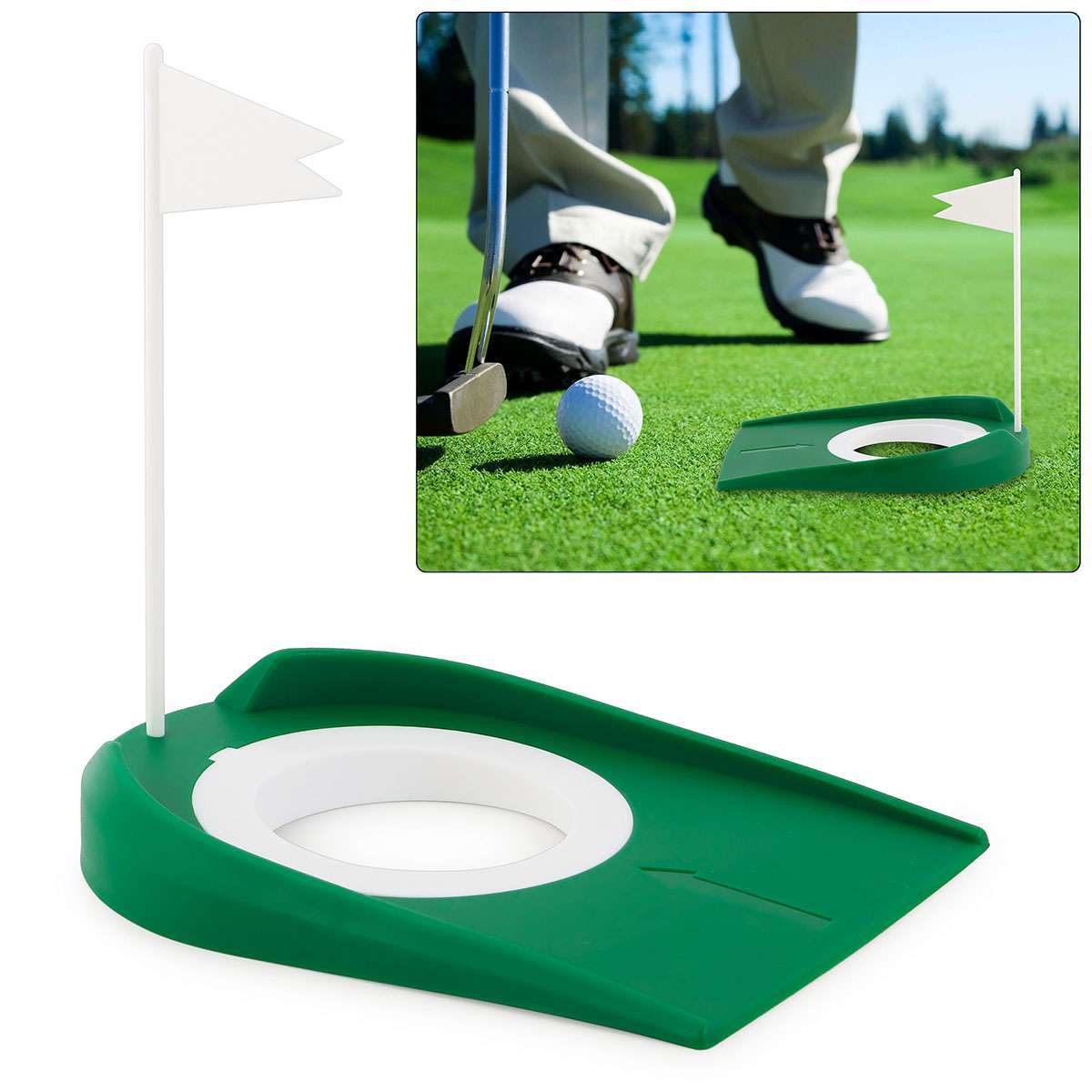 Practice Golf Putting Cup Set - Adjustable Hole & Flag for Indoor & Outdoor Training