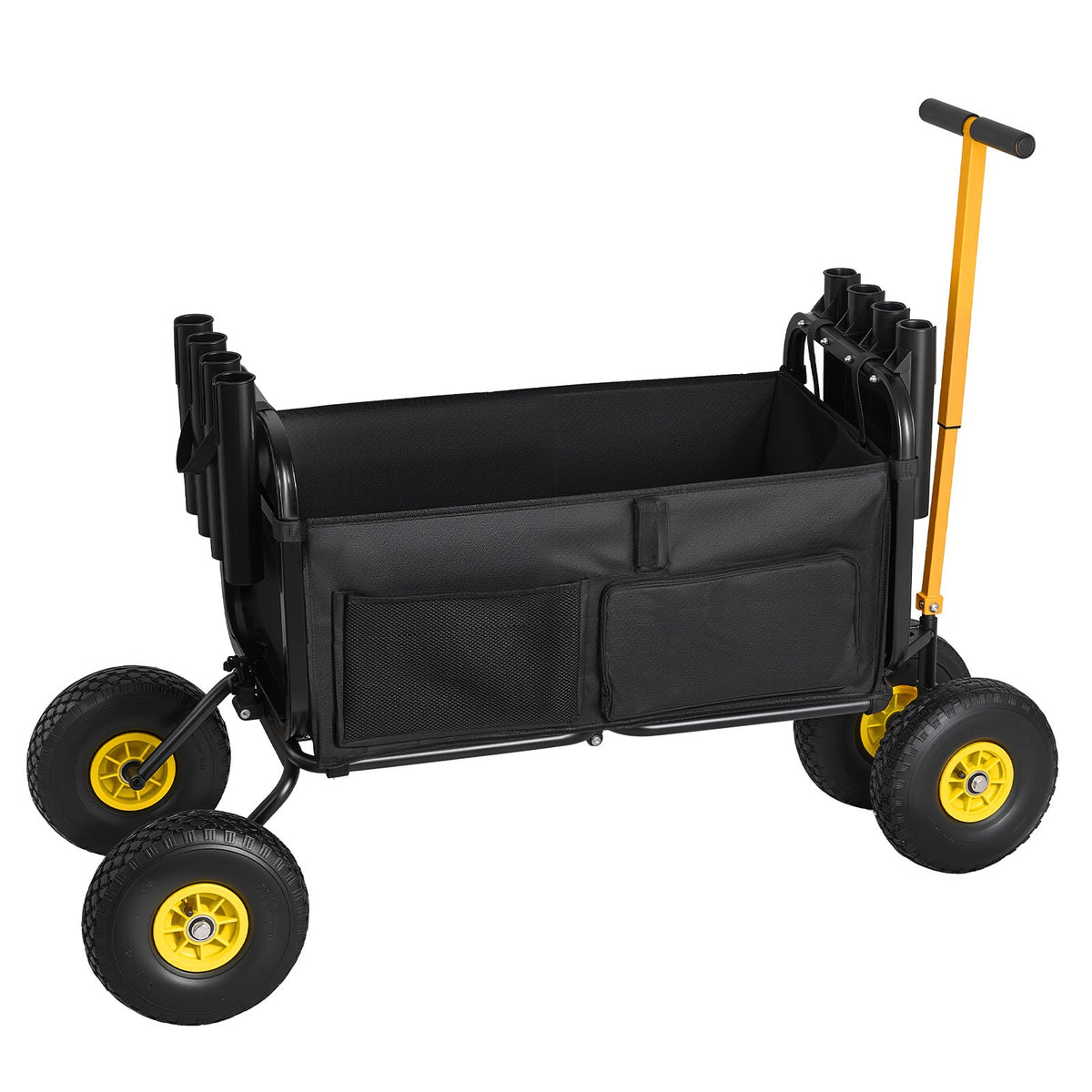 Foldable Fishing Cart 300 lbs with All-Terrain Rubber Wheels and Carbon Steel Frame