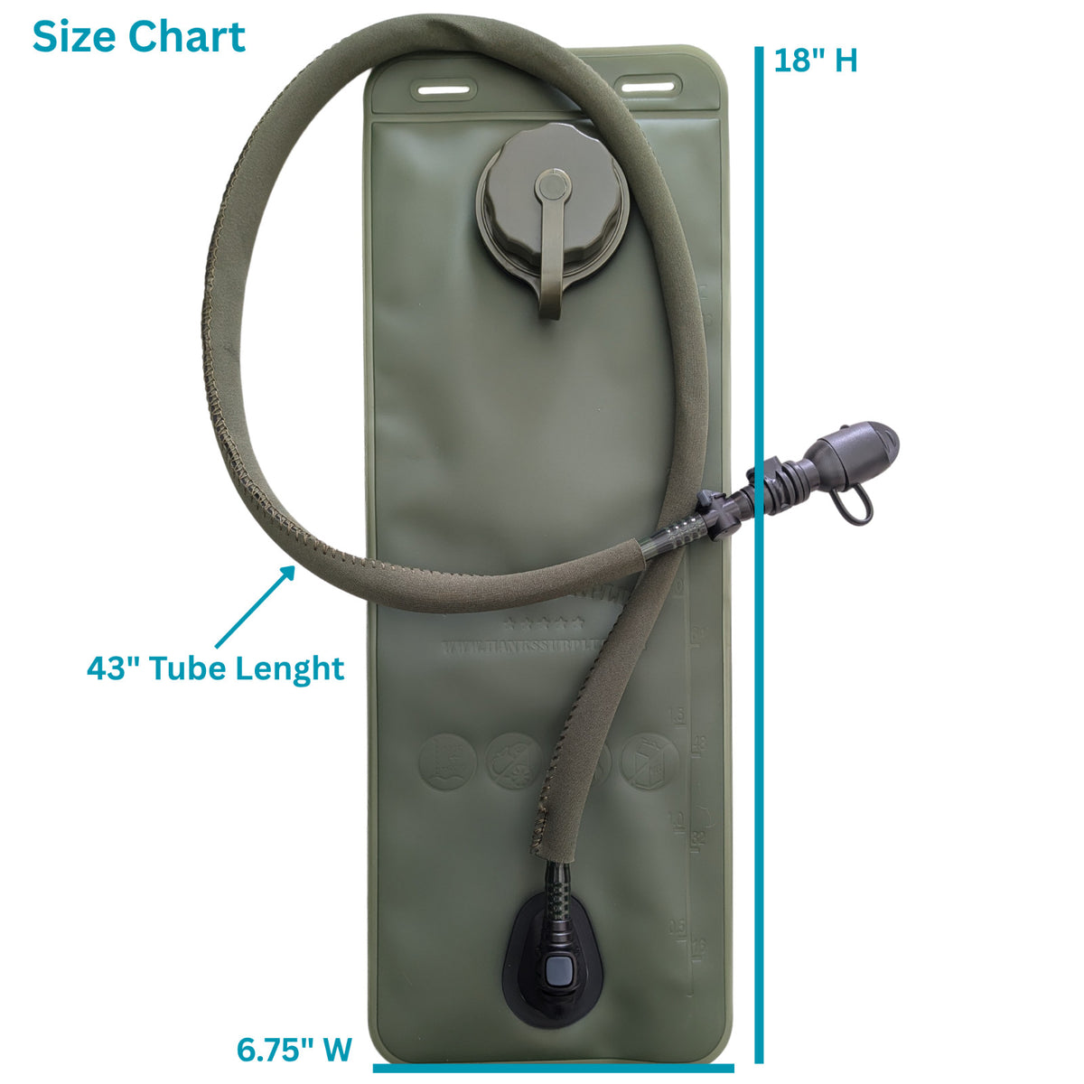 Military 3L Hydration Water Bladder Backpack Reservoir - BPA Free