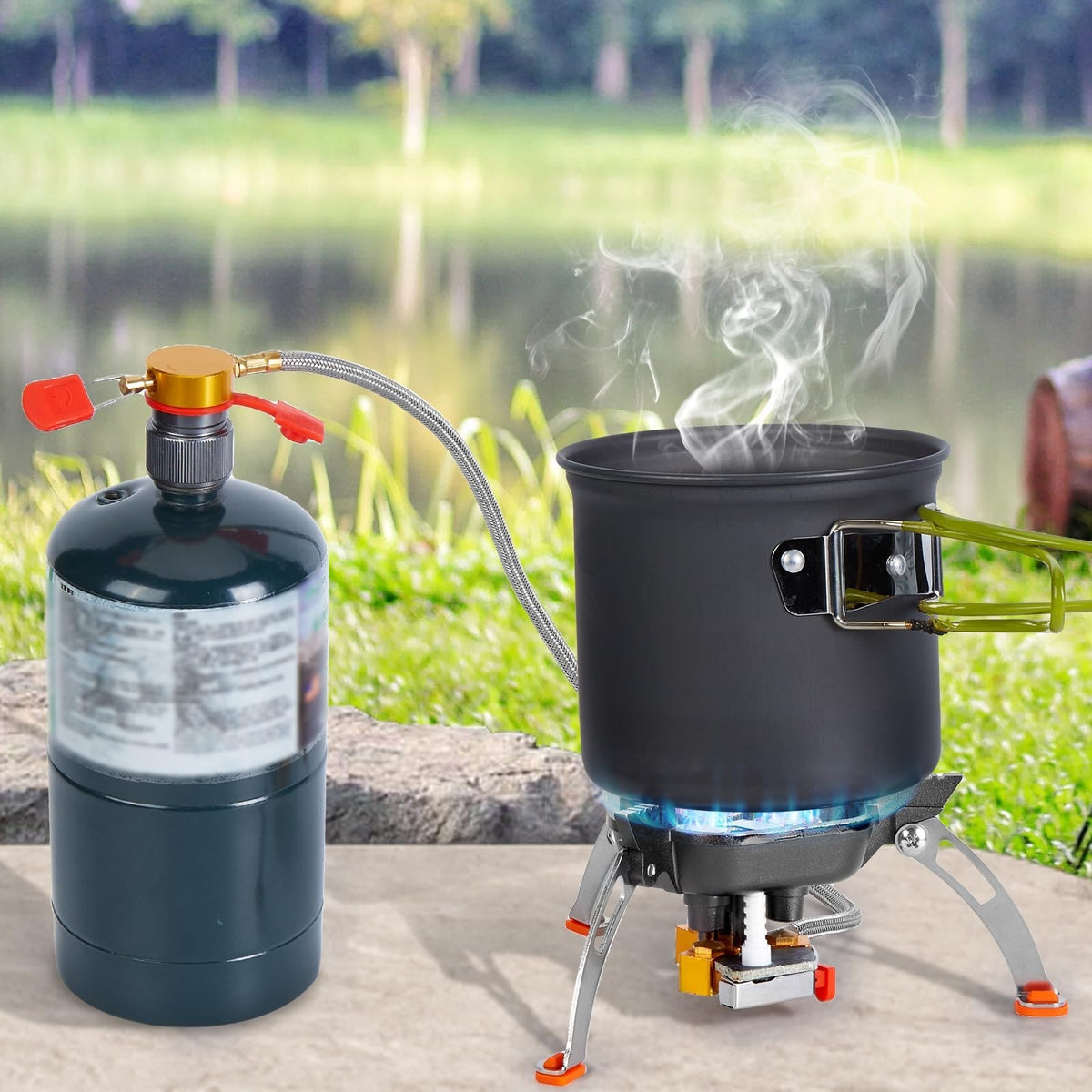 7200W Windproof Camping Stove for Backpacking Hiking Cooking