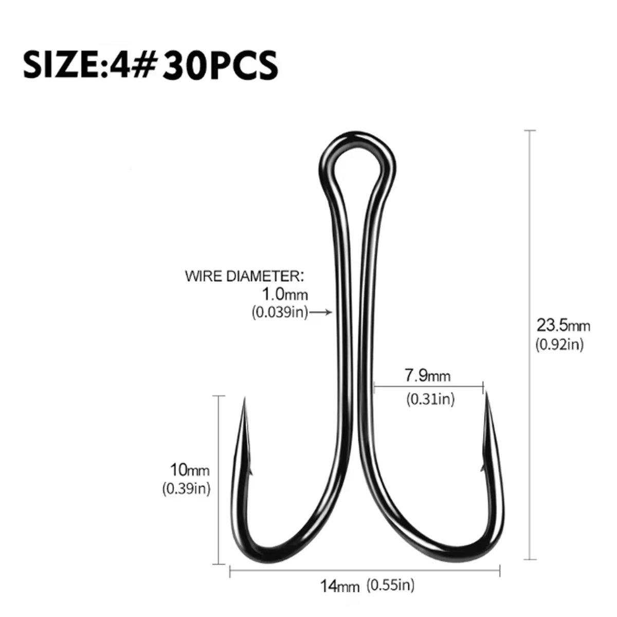 Double Fishing Hooks Carbon Steel Durable Toad Frog Hook Set - Multiple Sizes