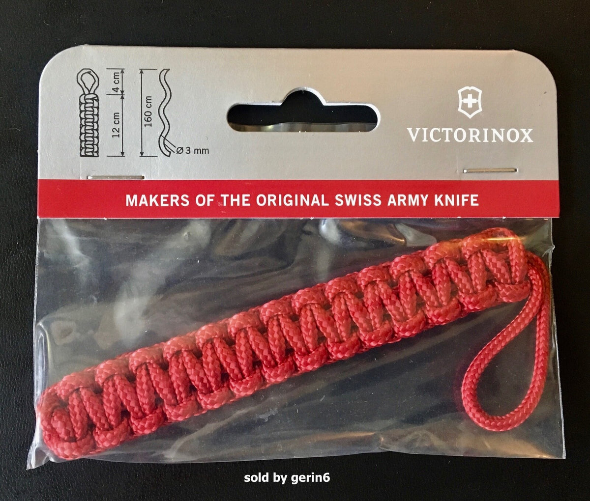 Swiss Army Paracord Pendant Knife Lanyard - Red, 63-inch Survival Accessory