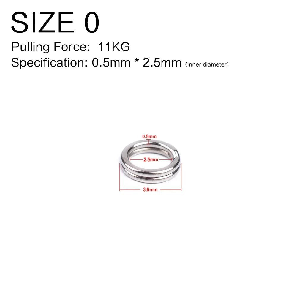 Heavy Duty Stainless Steel Fishing Split Rings 0#-12# for Crankbaits & Lures, 100Pcs