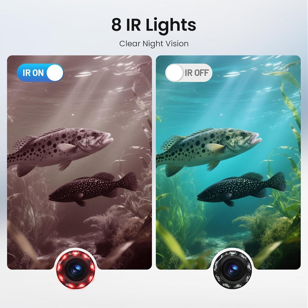 Underwater Fishing Camera 5-Inch HD DVR Fish Finder with Night Vision