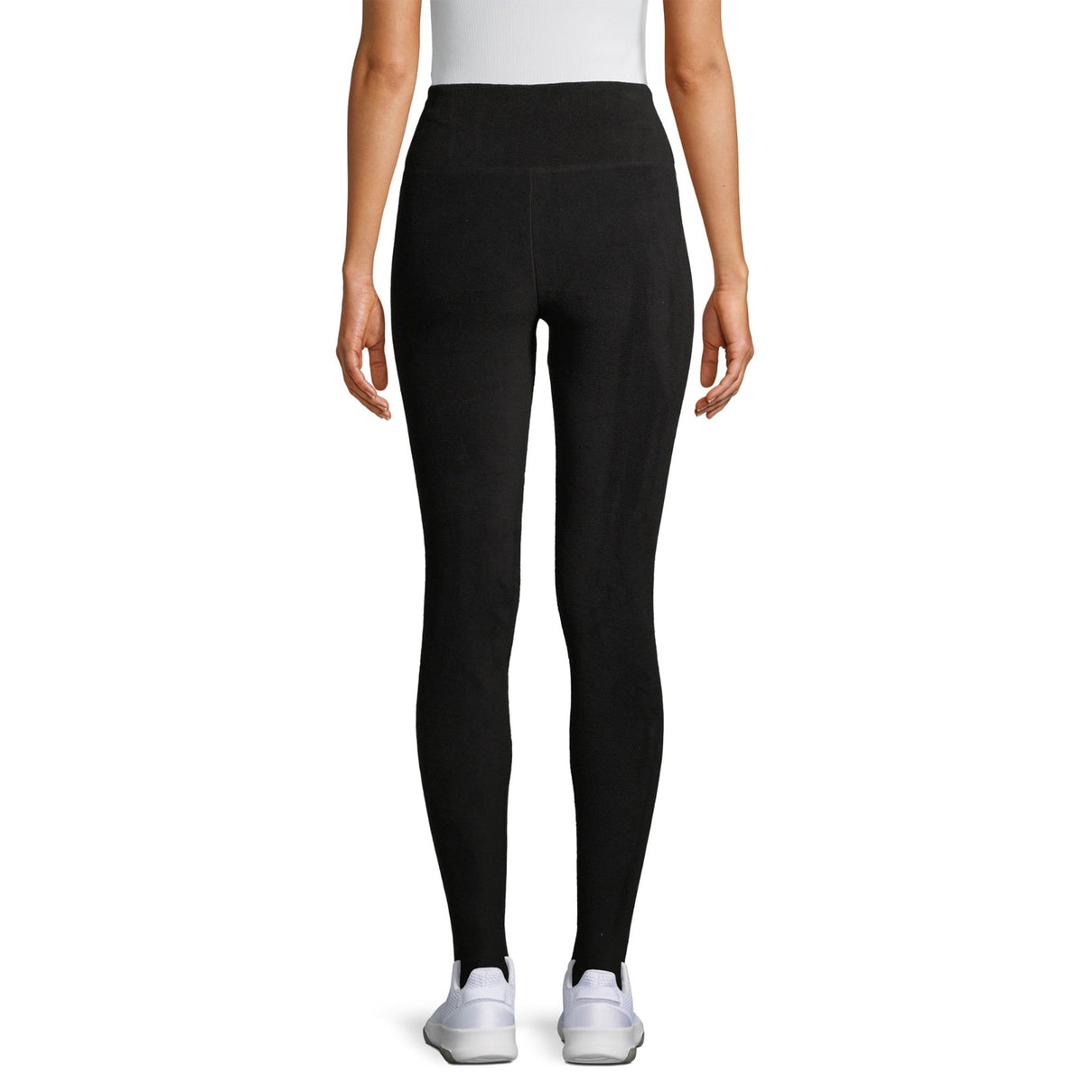Women's Thermal Fleece Leggings High Waist Stretch Base Layer Black Medium
