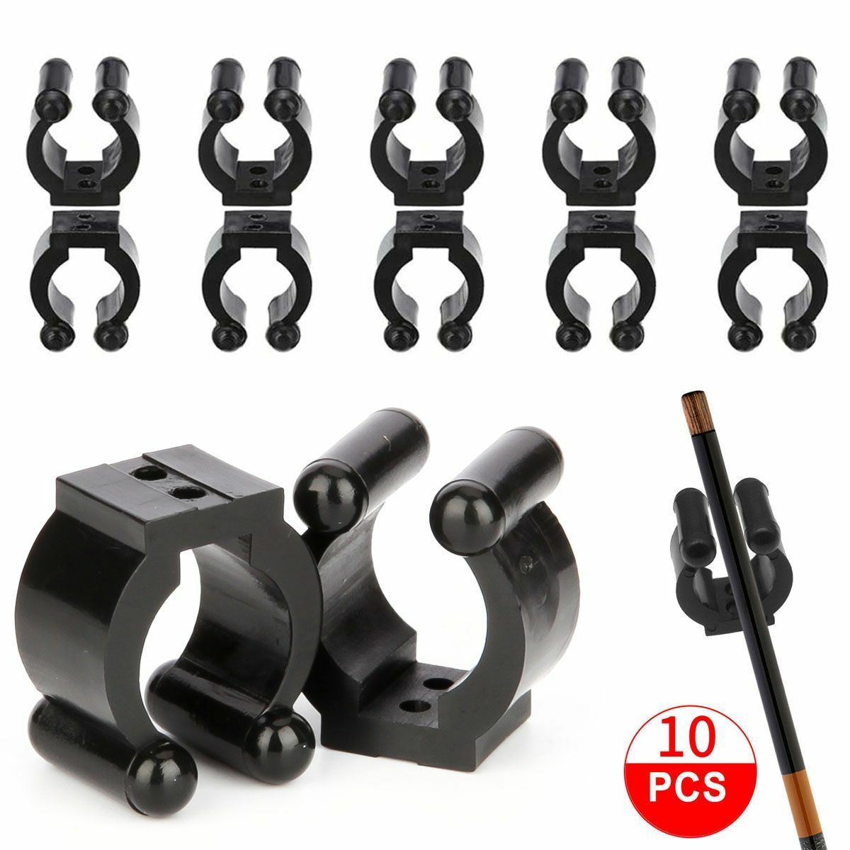 Wall Mounted Fishing Rod Storage Clips Clamps Organizer - Pack of 10, 20, or 30