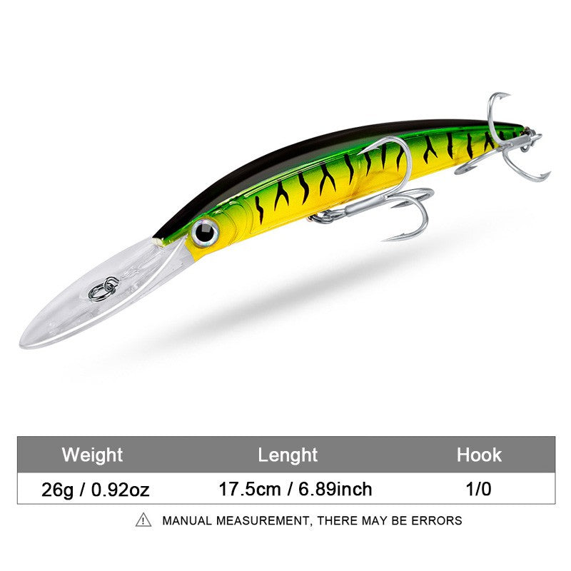 Deep Diver Trolling and Casting Fishing Lures 6.7 Inch Minnow Crankbait Baits