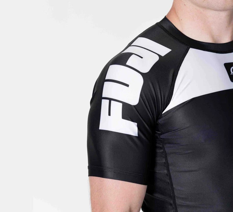 IBJJF Ranked Short Sleeve Rashguard for BJJ & Jiu Jitsu - Black