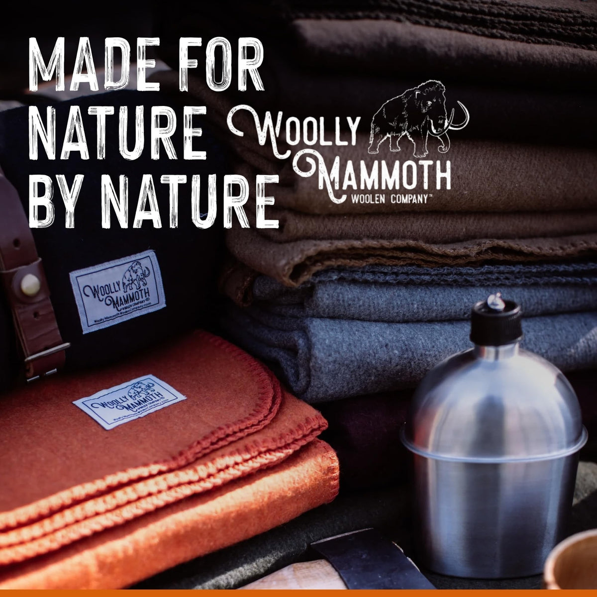 Merino Wool Camping Blanket 66x90 Inches - Warm Outdoor Throw