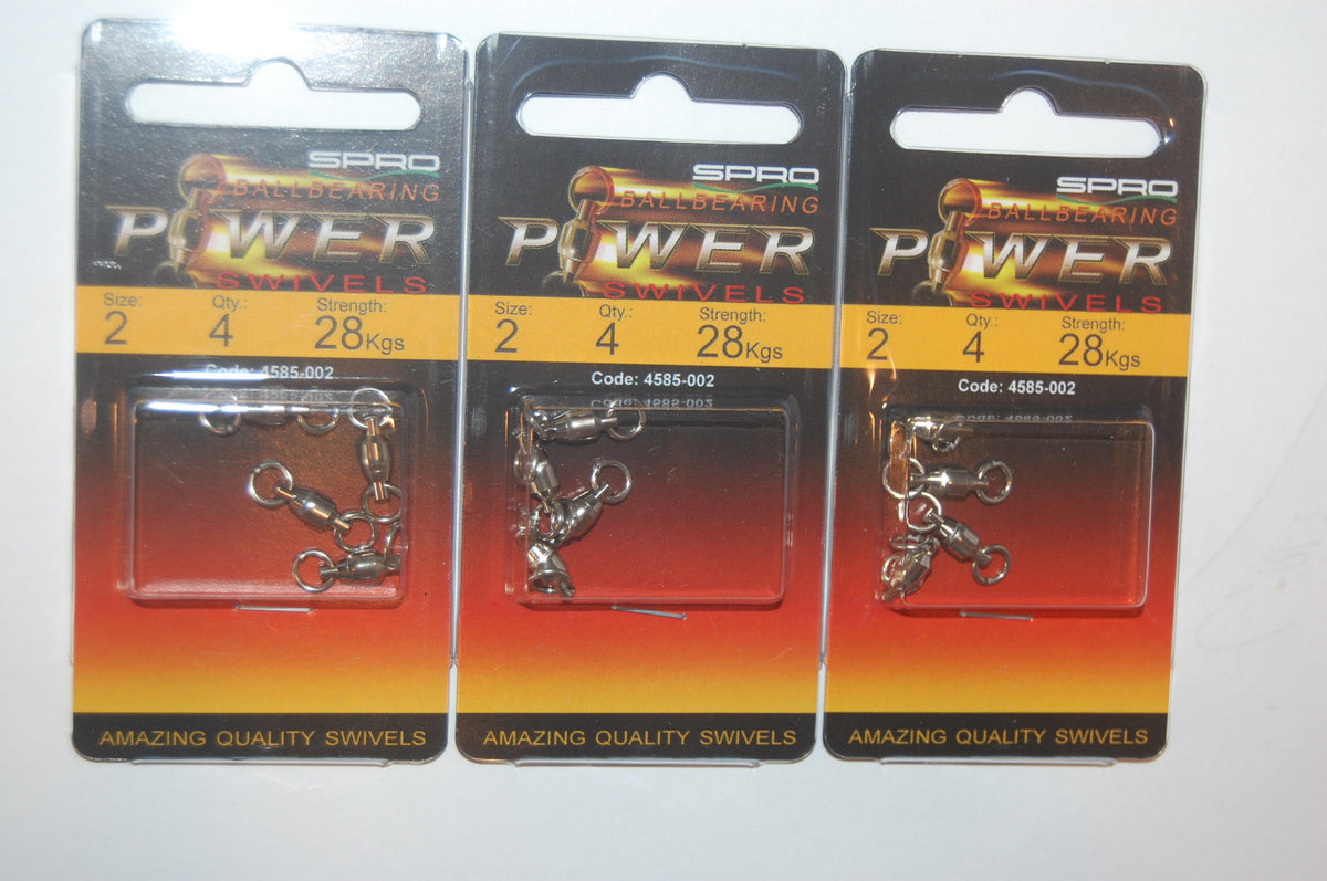 Stainless Steel Swivel Ball Bearing Rings Set - Heavy Duty #2, 28kg/60lbs, 3 Pack