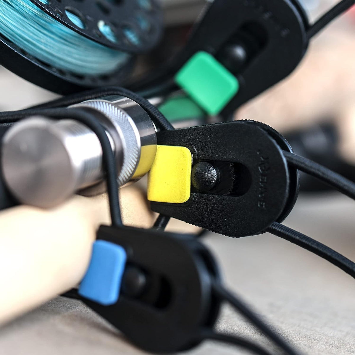 Adjustable Fishing Rod Straps Pack of 8 with Color-Coded Elastic Bands