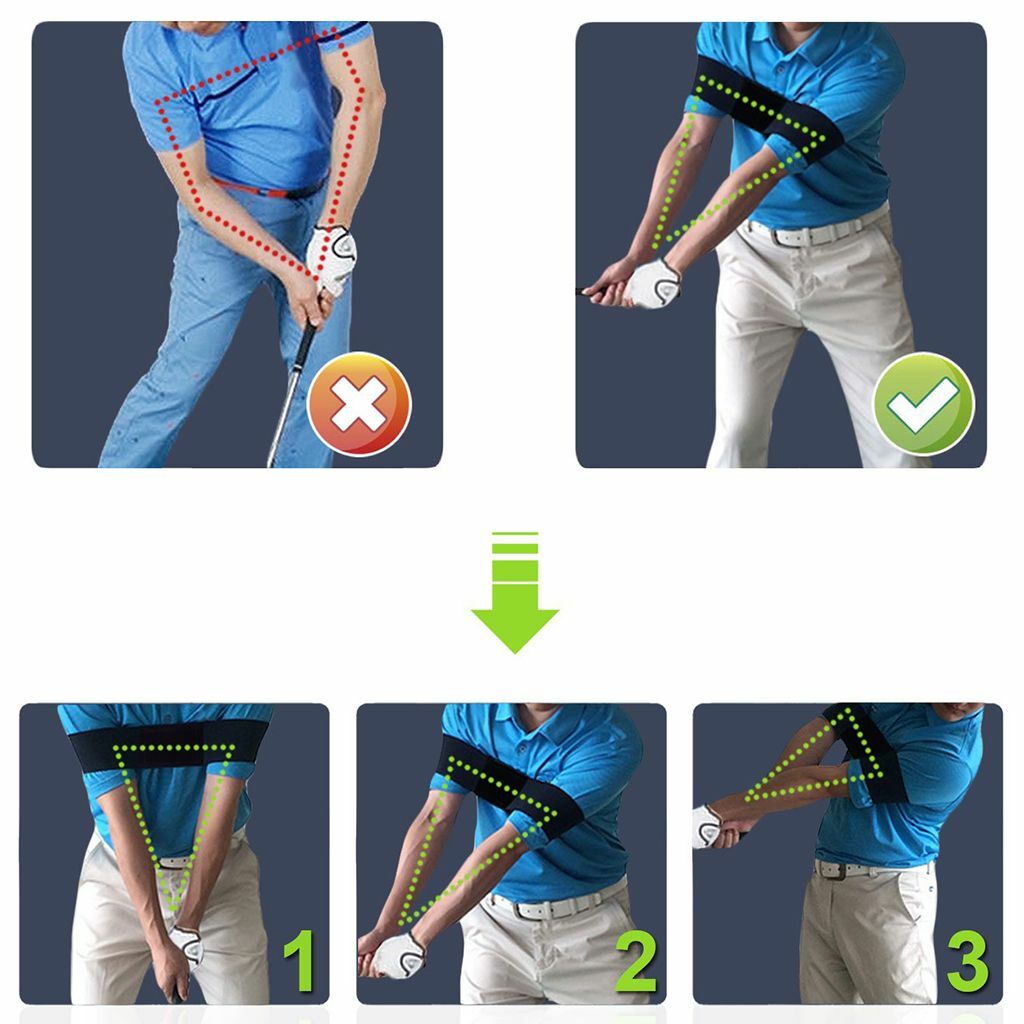 Golf Swing Training Aid Strap Set for Beginners - Arm Motion Correction Belt