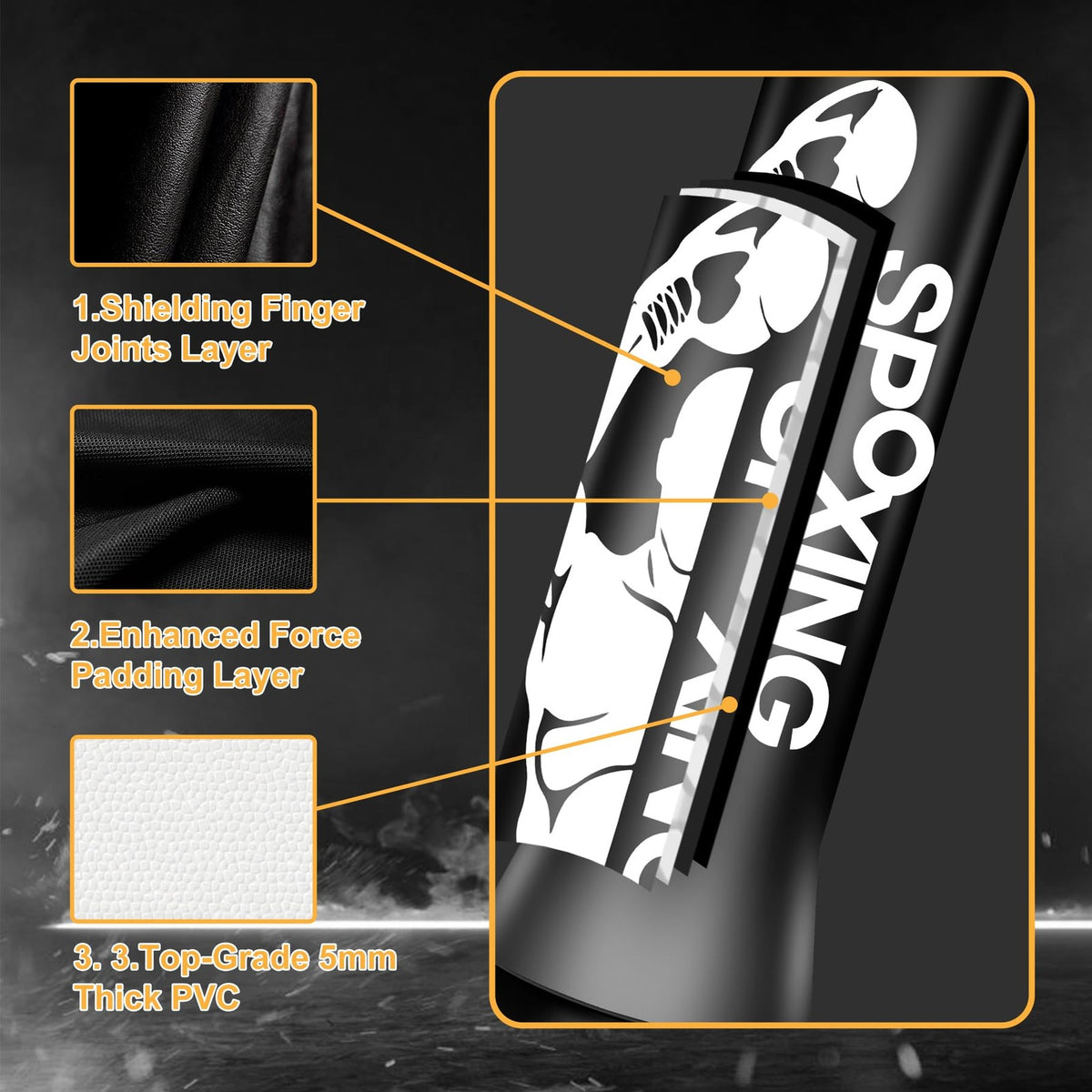 70-Inch Freestanding Punching Bag for Adult Boxing & Martial Arts Training, Black