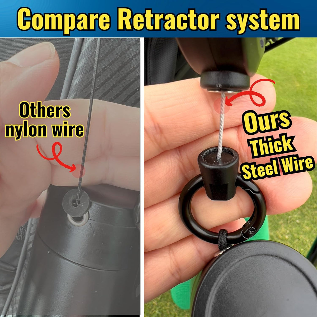 2025 Steel Wire Retractable Golf Club Cleaner Brush with Clip