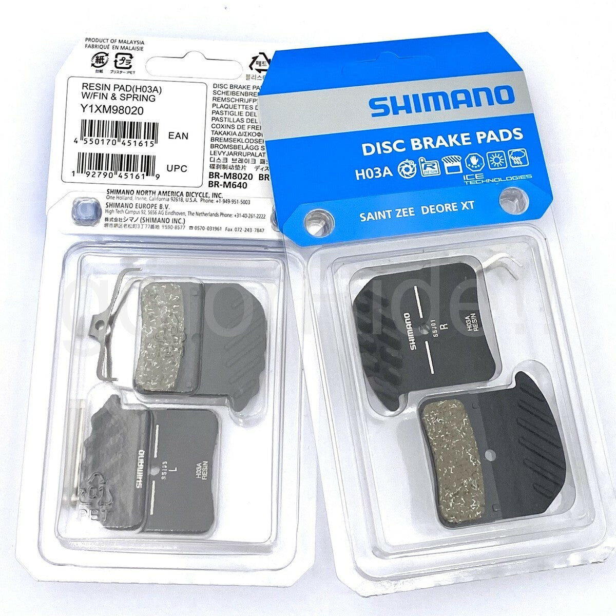 Shimano H03A Resin Disc Brake Pads with Ice-Tech Fin for Mountain Bikes