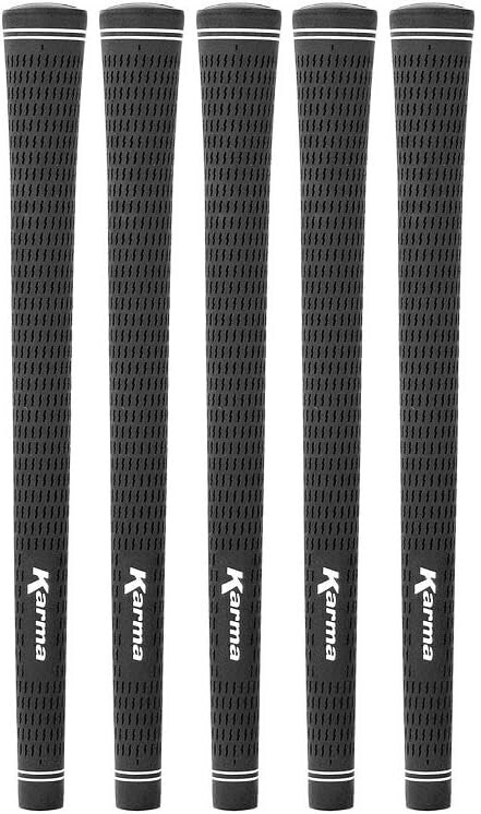 Karma Velour Black Golf Grips Standard Size 51g Round & Ribbed Core