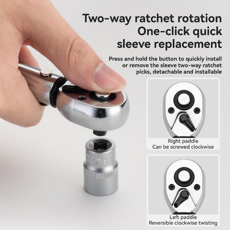 Bike Torque Wrench 1/4 Inch Drive 72-Tooth Ratchet Adjustable 2-24Nm