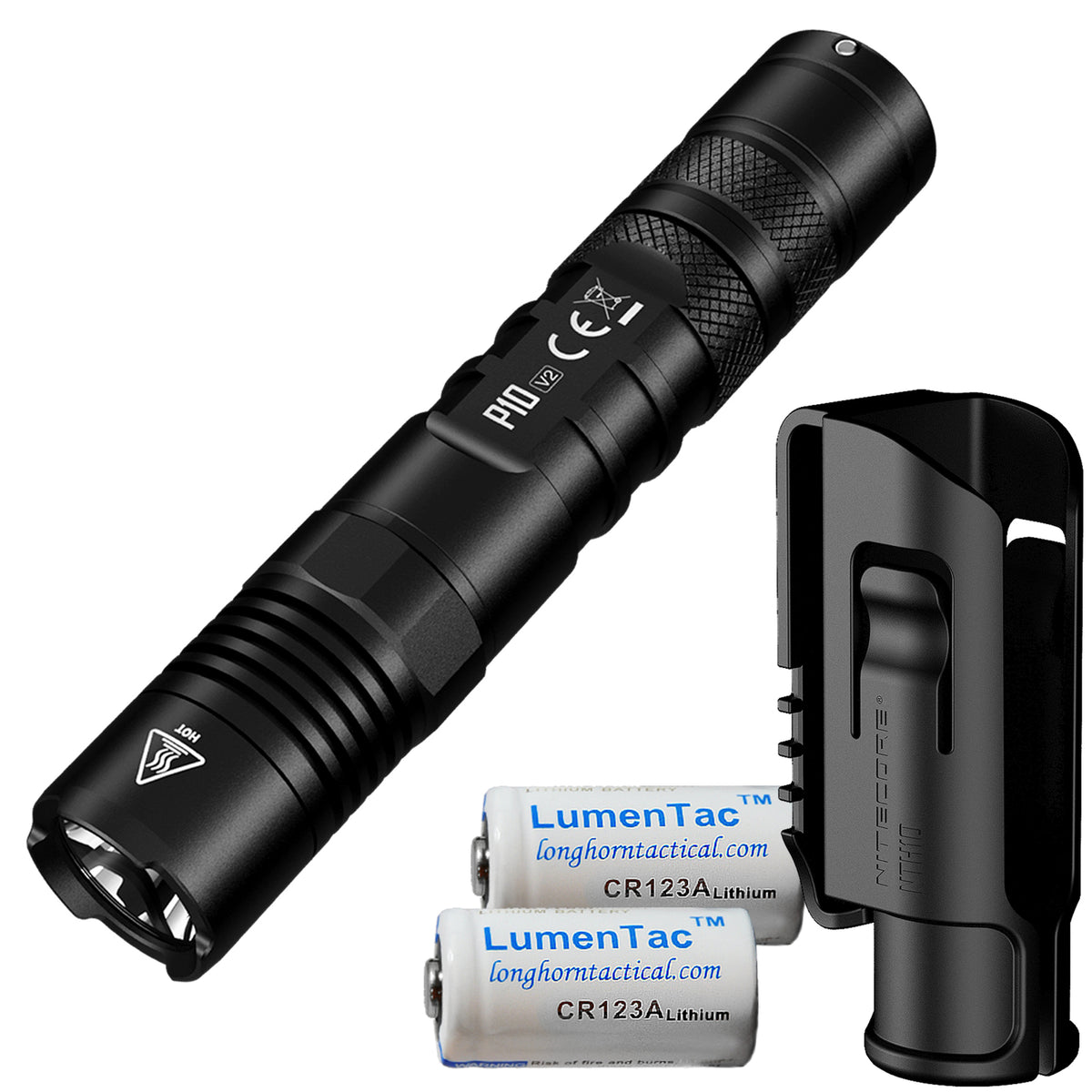 Tactical Flashlight 1100 Lumens with Holster & Batteries - Compact & Waterproof
