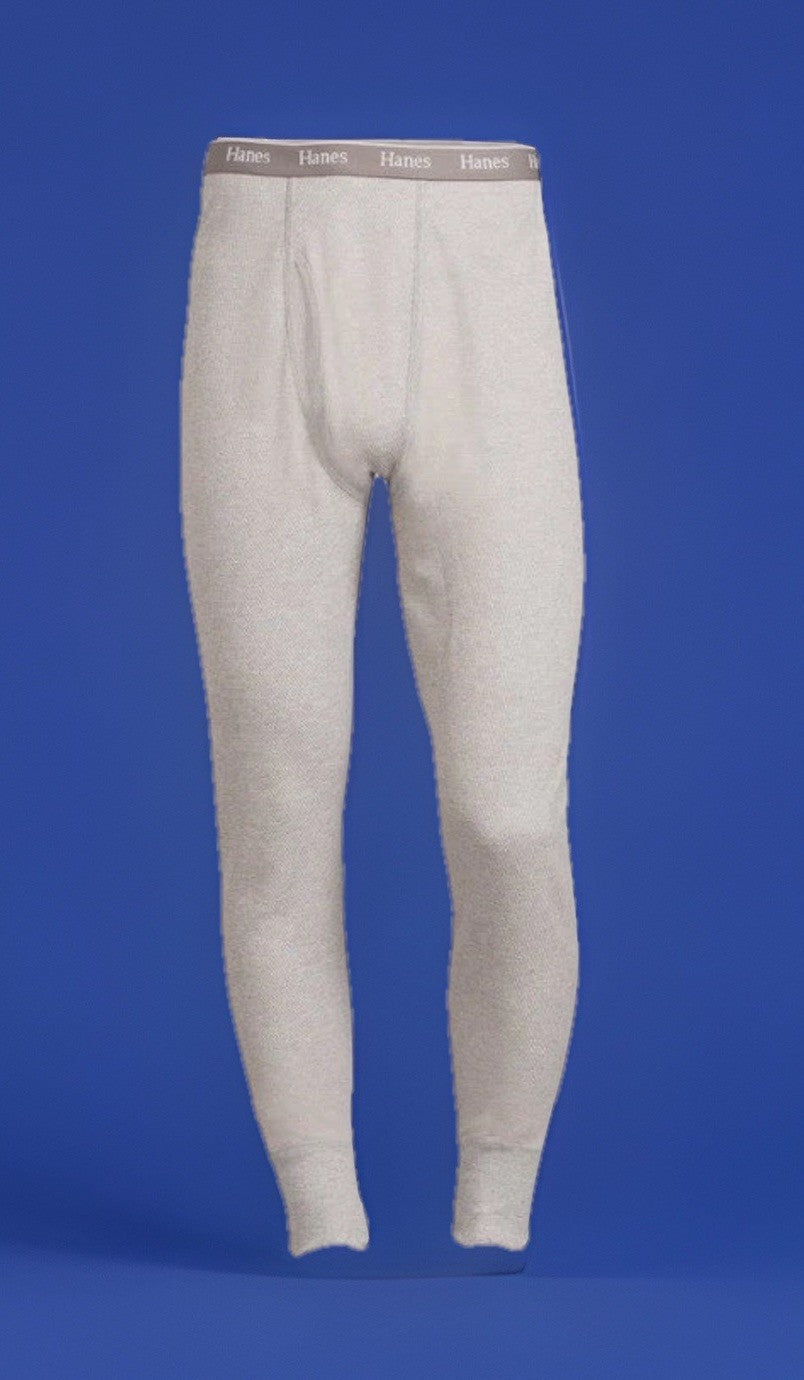 Men's Thermal Base Layer Pants Gray Size Large Tagless Warm Clothing