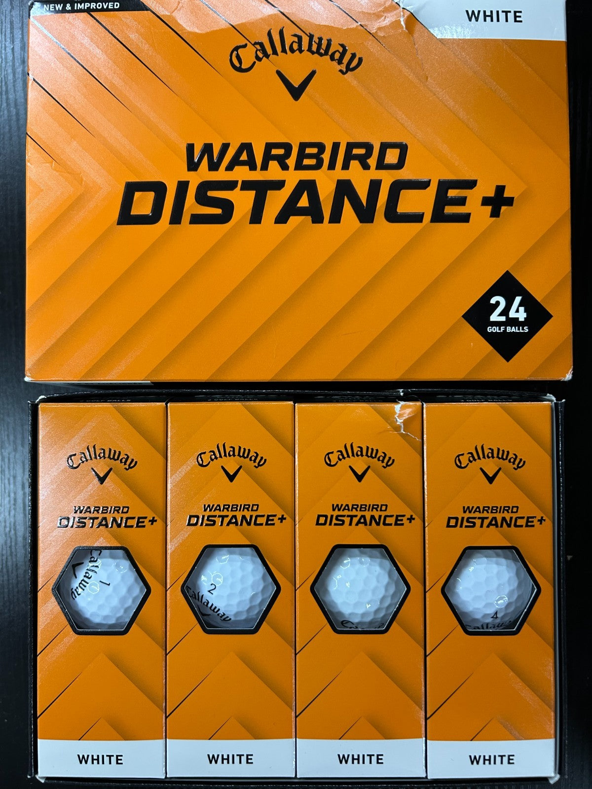 Callaway Warbird Distance+ Golf Balls 2 Dozen White - Authentic Performance
