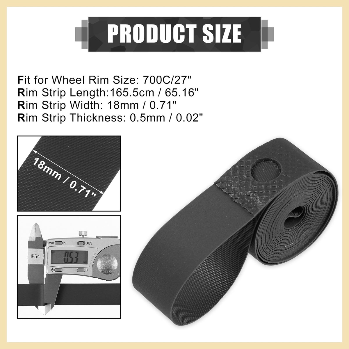 700C Bicycle Rim Tape Set - Durable Inner Tube Band for Wheel Protection