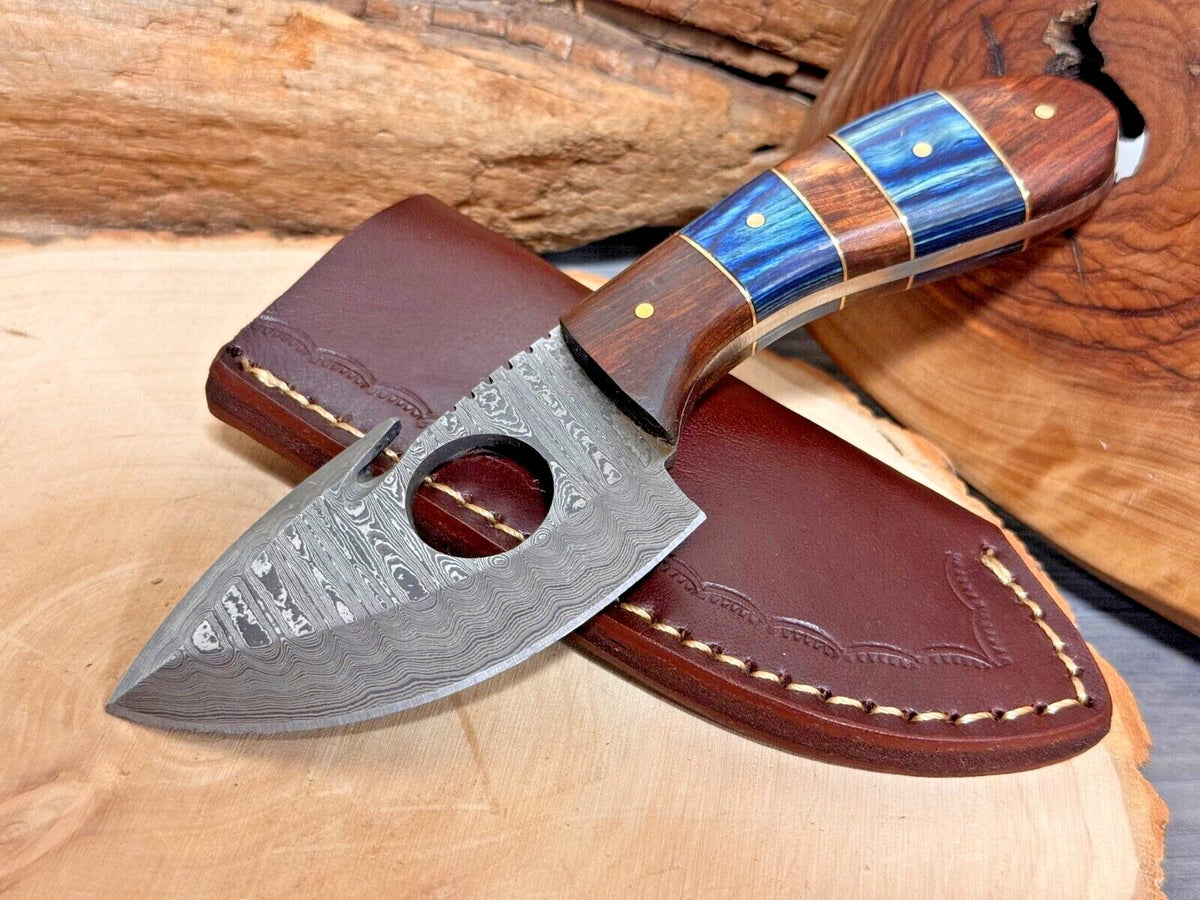 Damascus Folding Pocket Knife with Small Defects Handmade, Multiple Variants