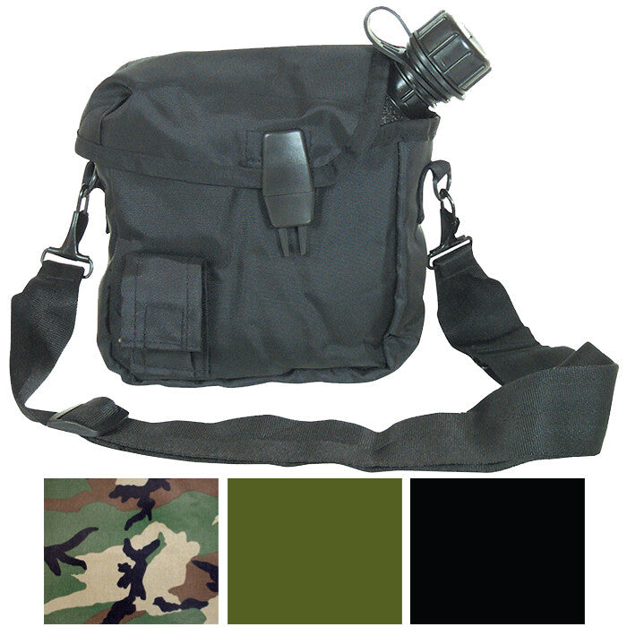Military 2 Quart Nylon Canteen Cover with Carry Strap - Water Resistant Camping Accessory