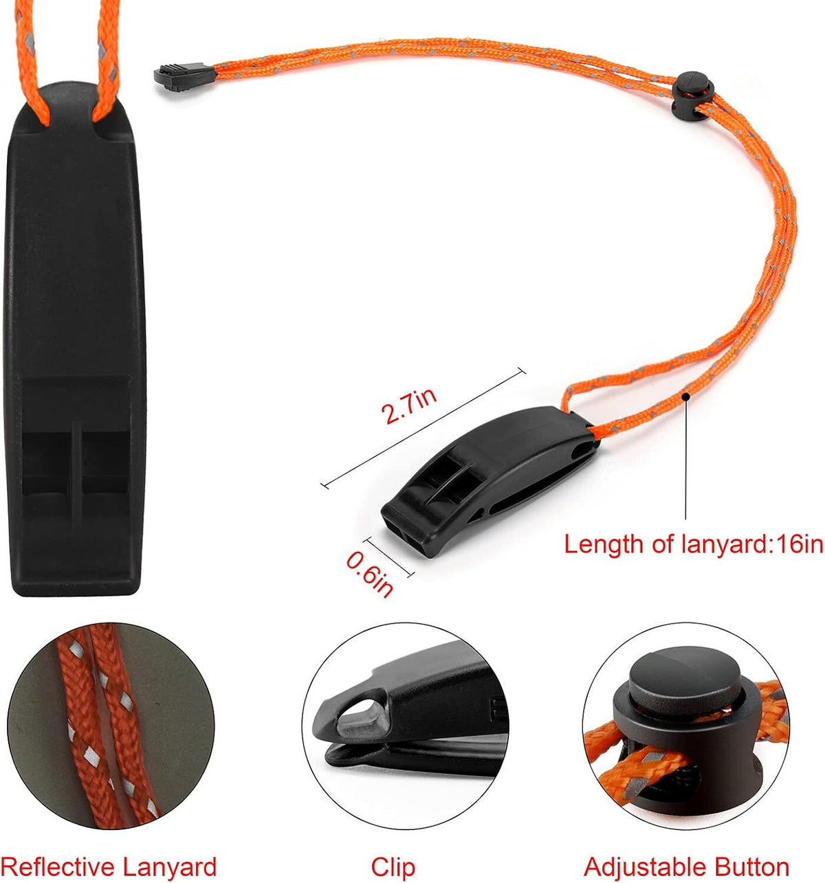 Super Loud Emergency Whistle with Float & Lanyard for Kayak Safety