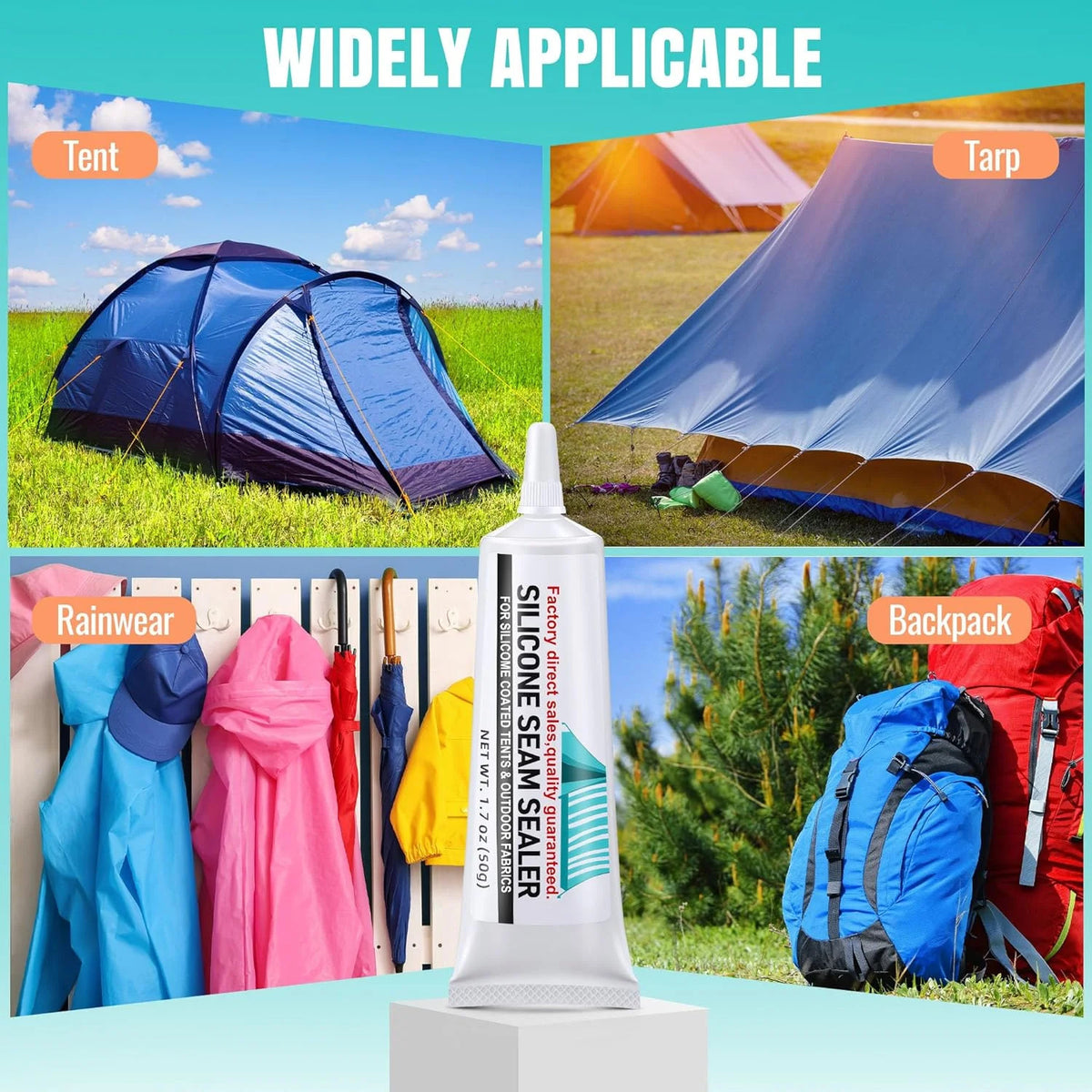 Waterproof Tent Seam Sealer Clear Sealant for Tents and Tarps 100ml