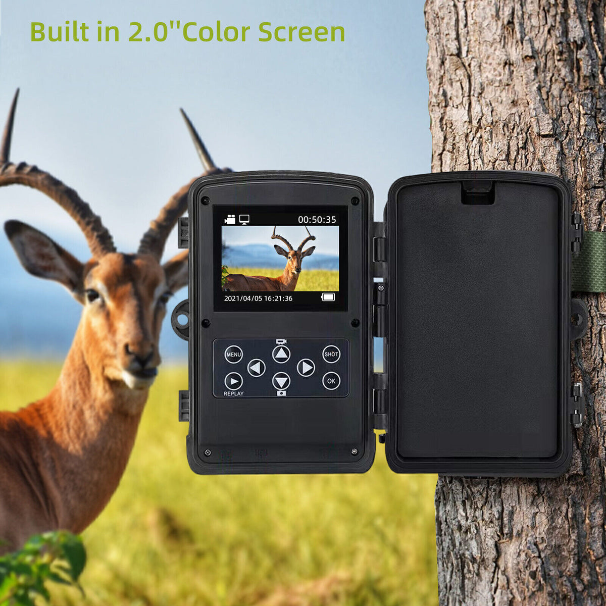 4K 50MP Trail Camera with Night Vision Waterproof Wildlife Hunting Camera