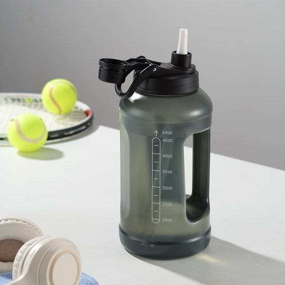 Reusable 64 oz Water Bottle with Straw and Chug Lid - Pack of 2