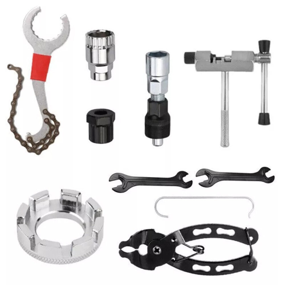 Bike Repair Tool Kit 9 Pieces with Chain Breaker & Cassette Remover