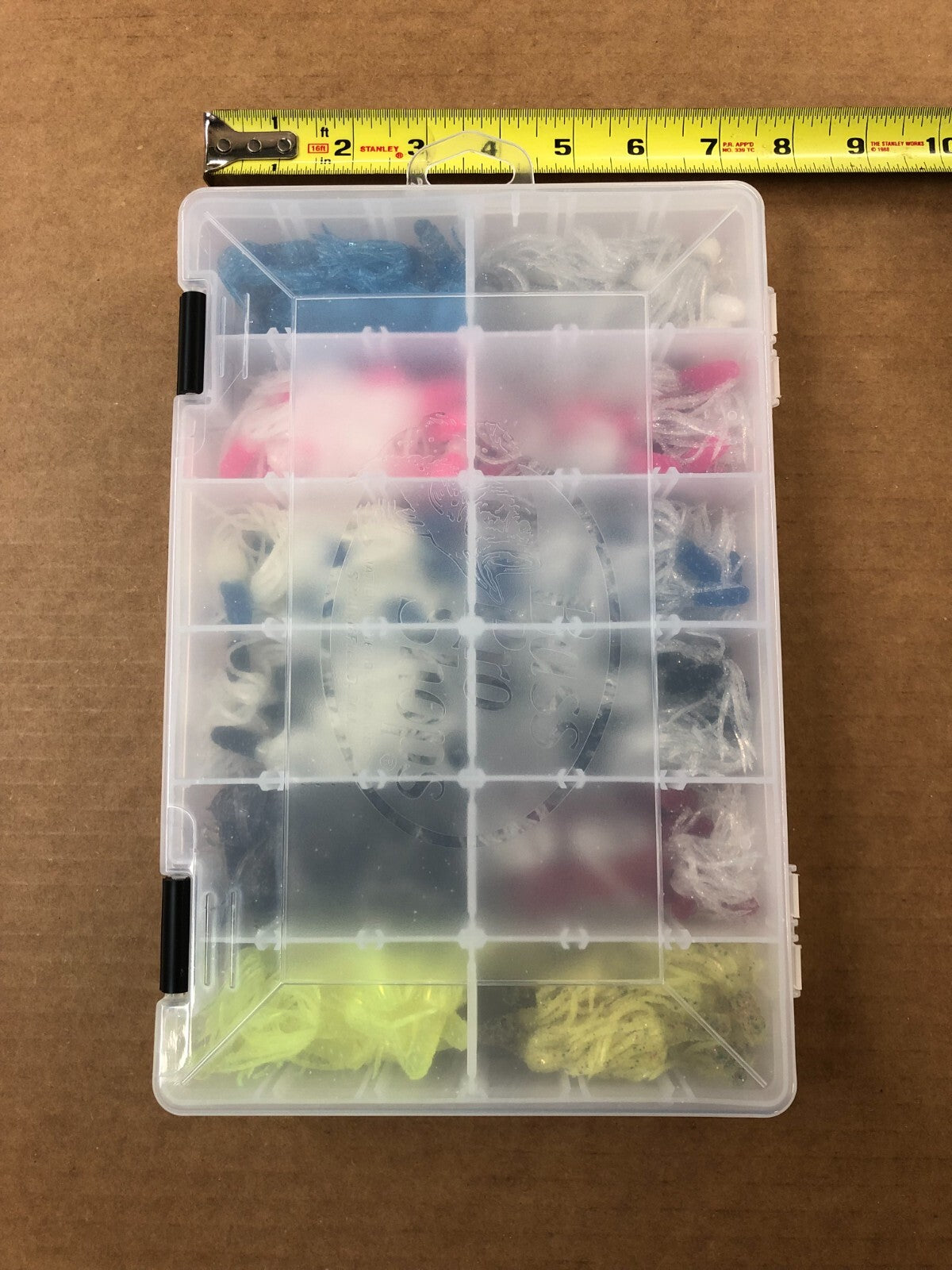 180 Piece Crappie Fishing Lure Kit with Flared Skirt Soft Plastics