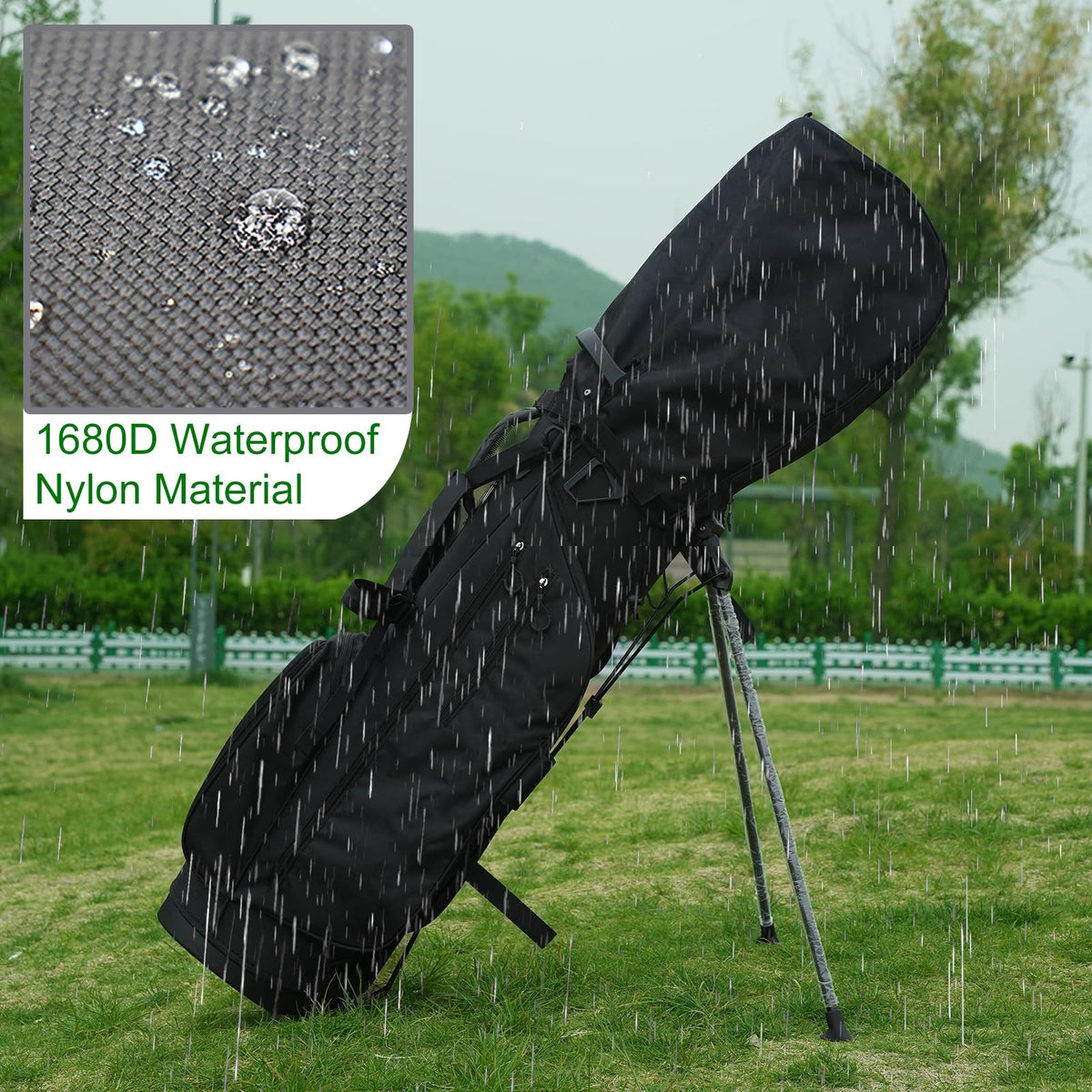 Golf Bag Rain Cover Waterproof Hood with Snap Buttons Universal Fit