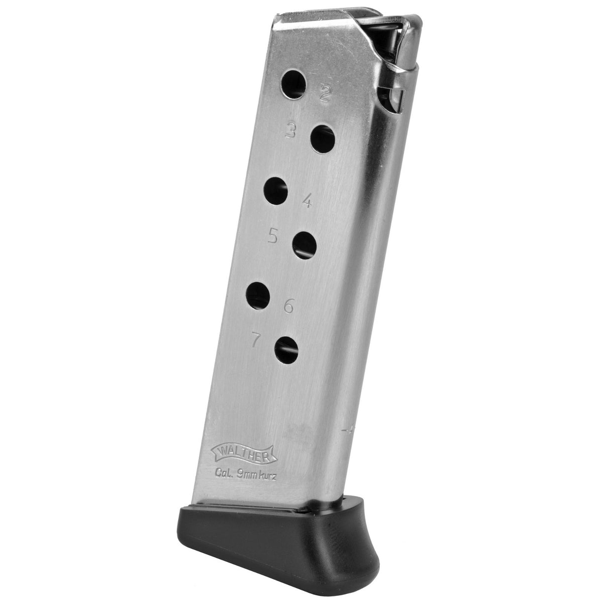 Walther PPK/S .380 ACP Nickel Magazine 7 Rounds with Finger Rest - 2 Pack