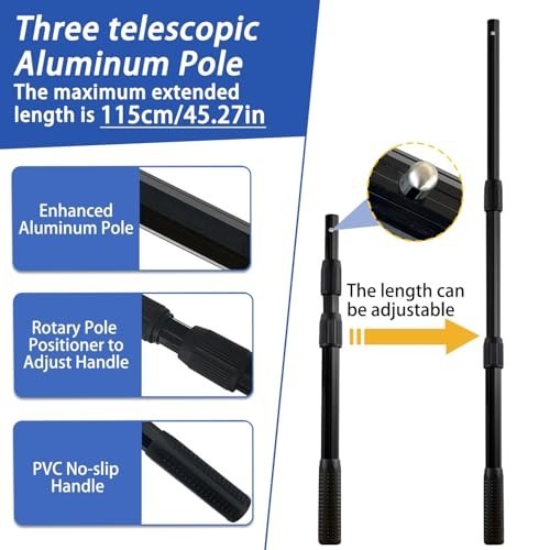 Telescoping Rubber Fishing Net 64-Inch Landing Net for Saltwater & Kayak Fishing