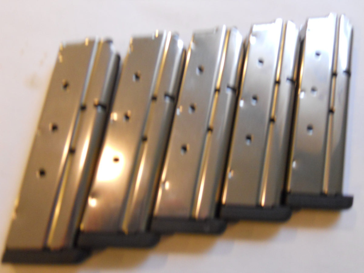 1911 .40 Cal Magazines Set of 10 Stainless Steel Pistol Mags with Removable Polymer Base