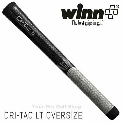 Oversize Golf Grip Black Gray Dri-Tac LT Less Taper - Multiple Sets Available